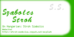 szabolcs stroh business card